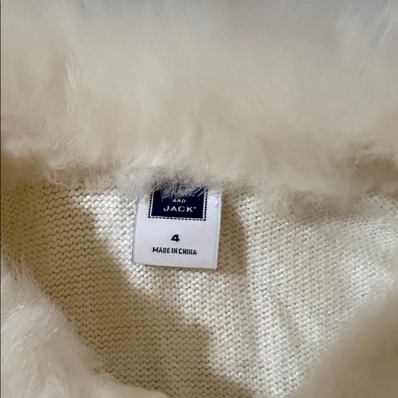 Janie and Jack Cream faux fur and gold Kids Dress Set - Picture 4 of 6